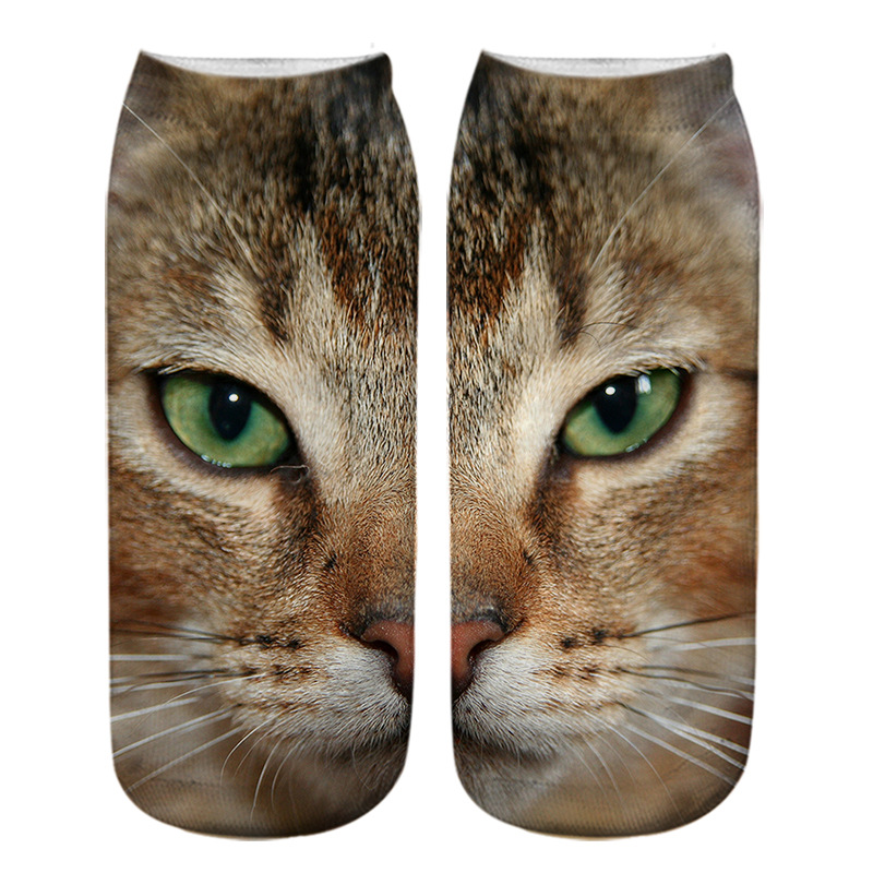 Cat Eye 3D Printing Socks Personalized Thermal Socks AB Mismatched Socks Wholesale